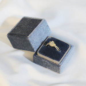 Caja de Anillos de Terciopelo para Boda, Diseño Cielo y Tierra de Weimei, Caja de Regalo para Joyería, Caja de Empaque para Ceremonia de Boda - Product Image 6
