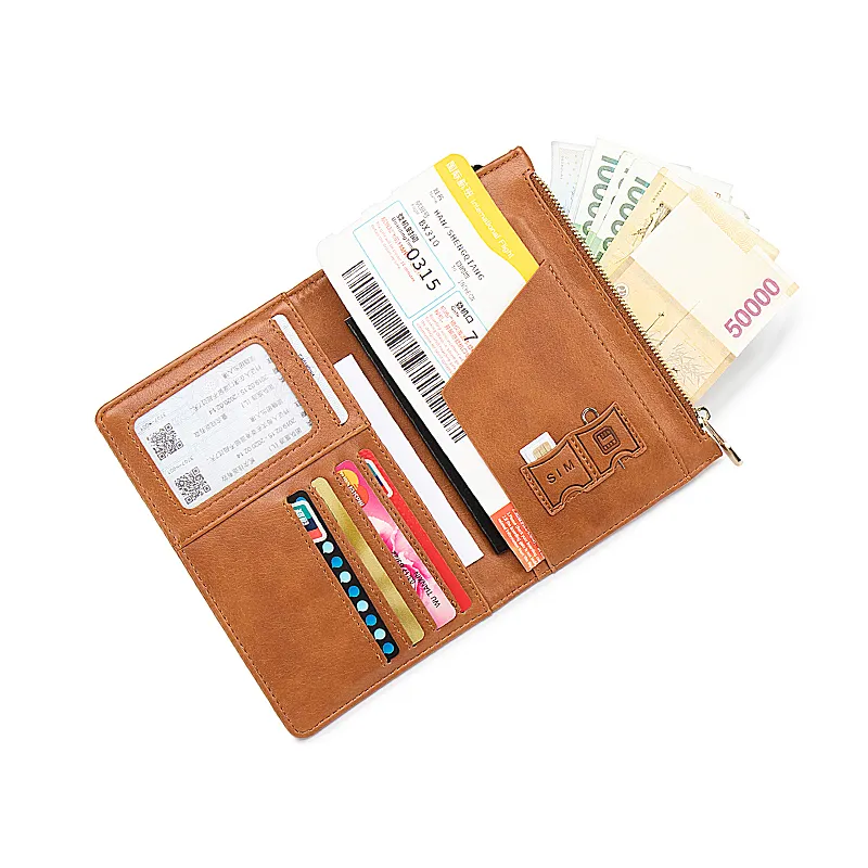 MIYIN 2024 multifunctional travel PU leather passport cover card holder passport wallet for men and women rfid passport holders