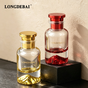 Botella de Perfume de Vidrio con Base Redonda Roja, Diseño Personalizado de Fábrica, 30ml 50ml 100ml, Botella de Perfume Vacía de Lujo Premium - Product Image 1