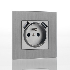Prese a Muro Quadrate Serie <span class=keywords><strong>S</strong></span> 86*86mm con Porta USB 16A 250V Presa USB per Mobili Piastra in Alluminio Presa Elettrica Incassata - Product Image 6