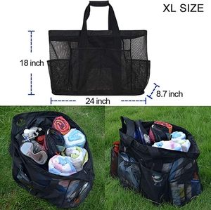 Sac de plage pliable en polyester noir écologique de haute qualité pour les vacances d'été - Product Image 2