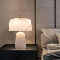 Lampe de chevet décorative de luxe, lampe de table en marbre pour restaurant et hôtel, lampe de table avec abat-jour en albâtre pour chambre à coucher