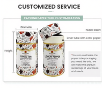Tube en papier kraft biodégradable et écologique pour assaisonnements et épices alimentaires (sel, sucre) avec matériaux recyclés
