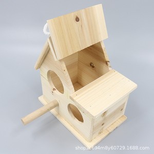 Casa para Pájaros de Madera Maciza, Colgante, para Exteriores, Comedero para Pájaros de Jardín, Color Natural, Tamaño Pequeño - Product Image 3