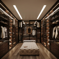 Armoire moderne en bois massif, économique, avec un grand espace de rangement et un cadre renforcé, idéale pour les appartements.