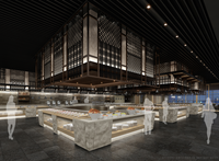 Comptoir de service de buffet de restaurant d'hôtel moderne et luxueux en acrylique à surface solide, personnalisable pour usage domestique ou bar, garantie 10 ans