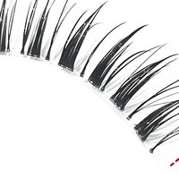 Cils artificiels double couche effet mouillé movpupil, bande transparente, faits à la main, bouquets de cils naturels, emballage personnalisé
