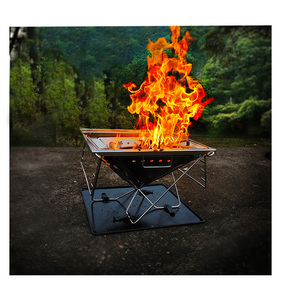 Mini barbecue portable pliable en acier argenté pour le <span class=keywords><strong>camping</strong></span> en plein air, ensemble de brasero, réchaud de <span class=keywords><strong>camping</strong></span> pliable, grilles à charbon de bois BBQ <span class=keywords><strong>PARADISE</strong></span> - Product Image 3