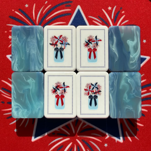 Juego de Mahjong de Lujo Conmemorativo de EE. UU. con Fuegos Artificiales, Fichas de Acrílico Cristalino, Talladas en 3 Capas, para el Hogar, Juego de Regalo de Mahjong para Jugar a Mano - Product Image 4