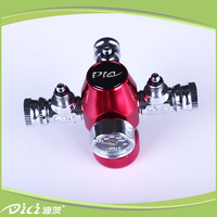 DICI DC02-09 Régulateur en alliage d'aluminium à manomètre unique, vanne de réduction de pression, compteur de bulles triple, oxydation extérieure dure