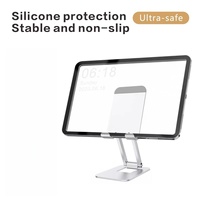 Support de téléphone portable magnétique pliable et léger en métal avec triple protection en silicone, réglable à 180°, durable pour bureau