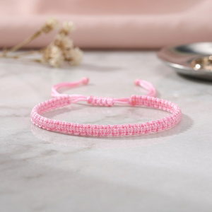 Handmade Baby Pink <b>String</b> <b>Bracelet</b> Lucky Protection Matching <b>Bracelets</b> for Couple Lover Family Friends Women Men - Product Image 2