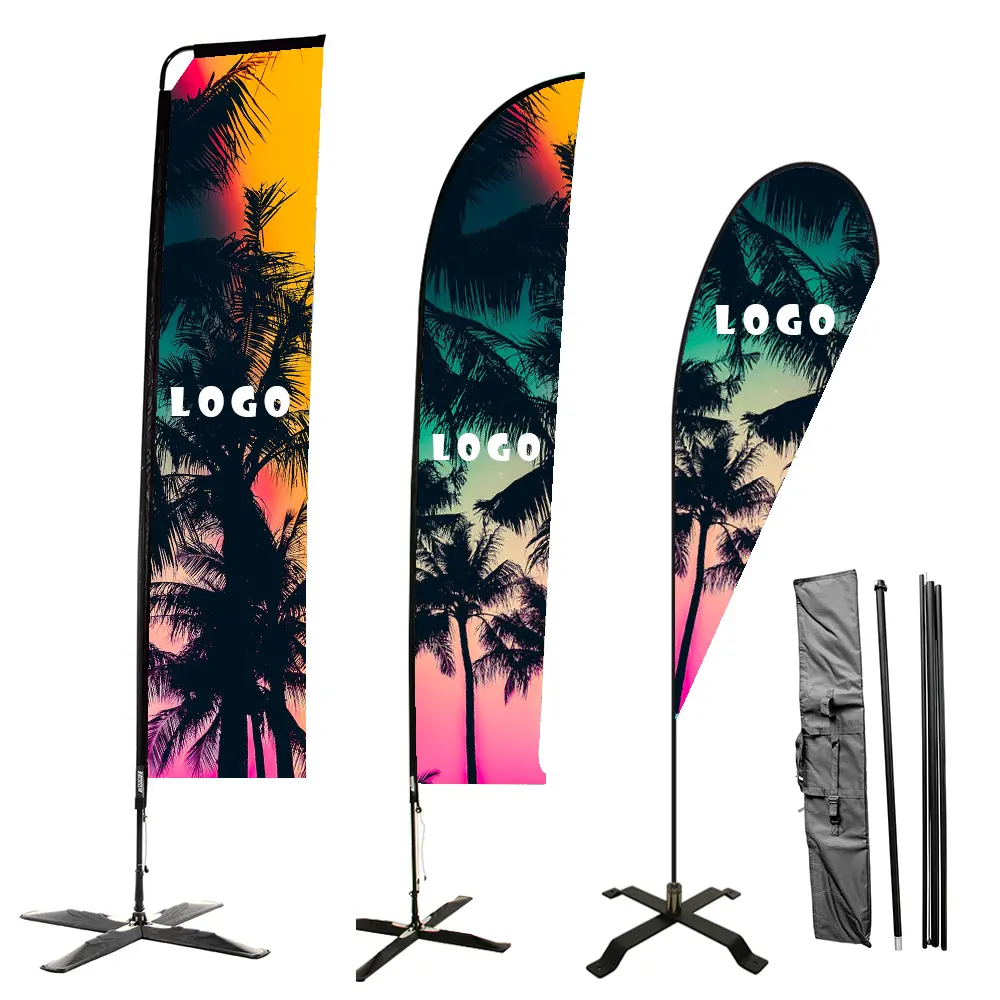 Tùy chỉnh tradeshow swooper Bow Giọt Nước Mắt beachflag in gió bay bãi biển lông cờ