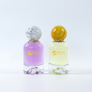 Emballage de parfum en verre rond de 50 ml de luxe en gros, échantillon gratuit, personnalisé, flacon de parfum avec fond volcanique et bouchon à bille, boîte - Product Image 2