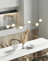 Bola de cristal XZ, iluminación de lujo, techo colgante nórdico, candelabros de diseño Led, luces colgantes industriales para comedor