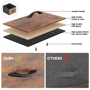 Camera da letto maniglia facile da tirare tavolo in legno robusto telaio in metallo tessuto cationico 5 <span class=keywords><strong>cassetti</strong></span> portaoggetti unità Organizer - Product Image 5