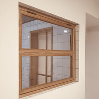 Ventana Corredera de Aluminio con Vidrio Templado y Aspecto de Madera, Impermeable, de Tamaño Personalizado, para Cafetería Residencial, Cocina de Villa, Marca Wharton