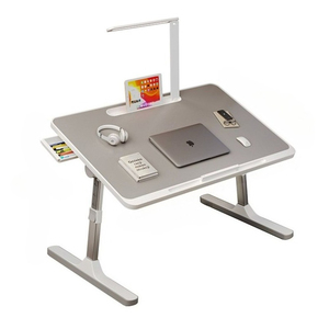 Escritorio para ordenador portátil pequeño para el hogar, escritorio plegable multifunción para cama, Mini mesa plegable para ordenador con lámpara de lectura - Product Image 1