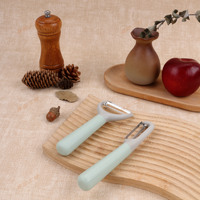 Draagbare handmatige groente- en meloen-schiller met ergonomische handgreep, van roestvrij staal, voor fruit, appel, aardappel, wortel, draaibare schiller voor thuisgebruik
