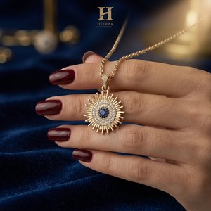 จี้ดีไซน์รังสีพระอาทิตย์สุดหรู, สร้อยคอทอง 14K/18K ประดับเพชรเลี้ยงในห้องแล็บ/เพชรธรรมชาติ, ผู้จัดจำหน่ายเครื่องประดับขายส่ง - Product Image 1