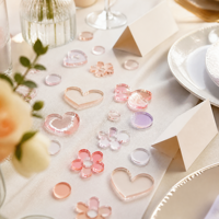 Confettis de table en acrylique personnalisés, formes miroir transparentes, pièces décoratives pour fêtes, mariages et événements, formes découpées sur mesure pour table de fête