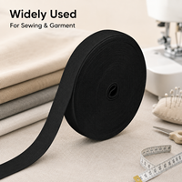 Sangle élastique tissée noire résistante, performance d'étirement stable pour la confection de vêtements, la couture et les accessoires textiles