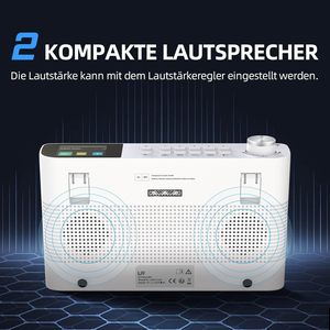<span class=keywords><strong>Radio</strong></span> de <span class=keywords><strong>cuisine</strong></span> numérique dernière génération avec grand écran TFT, DAB/FM/Bluetooth, horloge et lampe torche intégrées, <span class=keywords><strong>radio</strong></span> domestique - Product Image 6
