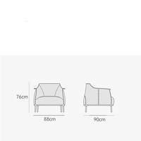 Canapé simple en cuir minimaliste moderne, meubles confortables pour le salon, fauteuil de détente