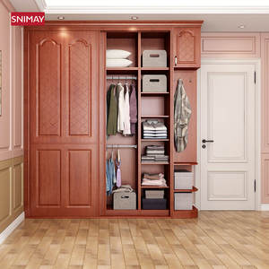 Armoire en bois de teck de Style classique, grand placard de rangement pour vêtements - Product Image 1