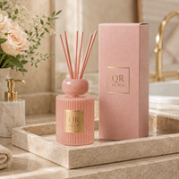 Bouteille diffuseur de parfum vide transparente noire à rayures rondes écologiques de 120 ml pour la maison, le bureau
