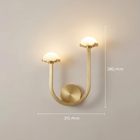 Applique murale LED double tête en métal et marbre, design artistique européen, pour chambre, couloir et salon, décoration intérieure