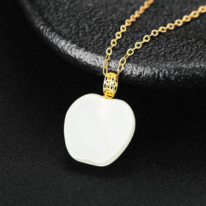 Pendentif en jade blanc néphrite naturel, or 18 carats, bijoux pour femmes, style chinois, cadeau avec certificat d'évaluation D559 - Product Image 2