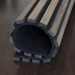 SANYUAN 2440*605*22mm MDF Acoustic <b>Wooden</b> Curved Slat Fluted Akupanel Flexible Slotted Wall Panel Modern Eco-Friendly Home - Product Image 6