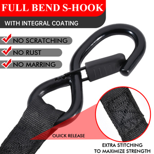 Correas de Amarre Retráctiles Automáticas Personalizables, Paquete de 2, 1"x10 pies, 1760 lb, Correas de Sujeción Retráctiles de Alta Resistencia para UTV y Motocicletas Todoterreno - Product Image 4