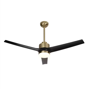 52-Inch Modern Grey LED Fan Light with Inverter DC Motor Remote Control Electric Ceiling Fan for Bedrooms 3 Blades ABS <b>Lamp</b> Body - Product Image 1