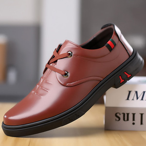 Chaussures décontractées de bureau et de carrière en cuir véritable pour hommes, imperméables, respirantes, antidérapantes, semelle en caoutchouc souple, saison automne/printemps, noir - Product Image 4