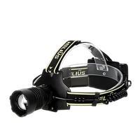 Lampe frontale LED blanche en alliage d'aluminium rechargeable par USB avec zoom télescopique, réglage à 135 degrés et induction par ondes