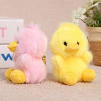 Pendentif petit canard quatre couleurs, adorable poupée en peluche de type pouf, accessoires de jouet en peluche animal de la taille d'une paume, 100% Polyester Coton PP, compagnon de bureau