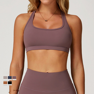 Soutien-gorge de sport sans coutures pour femmes de haute qualité et à la mode soutien-gorge de sport à licou pour entraînement de gymnastique avec logo personnalisé pour femmes - Product Image 3
