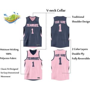 Maillot de basket-ball réversible personnalisé, uniforme de performance en maille, nom et numéro imprimés personnalisés pour hommes et garçons - Product Image 2