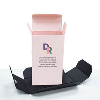 Caja de Embalaje de Perfume Cosmético Plegable de Papel Reciclado de Lujo con Relieve Impreso y Inserto Corrugado Negro