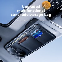 Organisateur universel pour pare-soleil de voiture en PVC, porte-lunettes multifonctionnel, porte-cartes et porte-documents