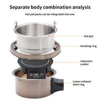 Kommerzieller elektrischer Hot Pot Tisch für Einzelpersonen Restaurant Hotel Smoke less Small Hotpot für den Buffet gebrauch