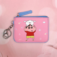 Porte-cartes et porte-monnaie combinés à motif de personnages de dessins animés Crayon Shin-chan, pour pièces de monnaie, monnaie en vrac, badges de travail et cartes d'identité