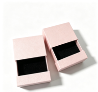 Boîte cadeau à bijoux à fermeture magnétique, type tiroir, en papier rigide recyclé, insert en mousse noire, logo personnalisé, impression quadricolore