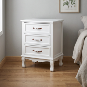 Table de chevet en bois, mobilier de chambre à coucher, design moderne blanc, poignée de luxe, prix bas, vente chaude, pour hôtel et cuisine - Product Image 3