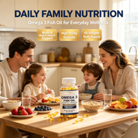 Cápsulas de Aceite de Pescado Omega 3 Superalimento en Oferta, Vitaminas EPA y DHA para la Salud del Cerebro y el Corazón para Adultos