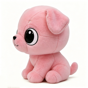 Peluche chien rose doux personnalisée, coussin en peluche chien rose dodu - Product Image 3