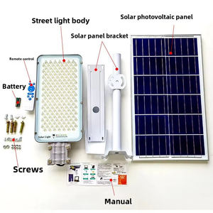 리셩 초고휘도 500W 태양광 가로등 ABS 바디 IP65 방수 6000K 주광색 120도 빔 각도 리모컨 야외용 - Product Image 2