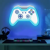 Enseignes au néon en acrylique en gros-Lumières de logo LED personnalisées imprimées UV pour salles de jeux et entreprises, décoration murale RVB durable
